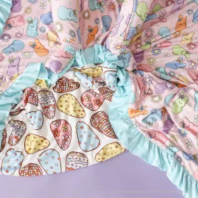 Addison Mae & Posh Easter Eggs Ruffled Luxe Patoo Blanket