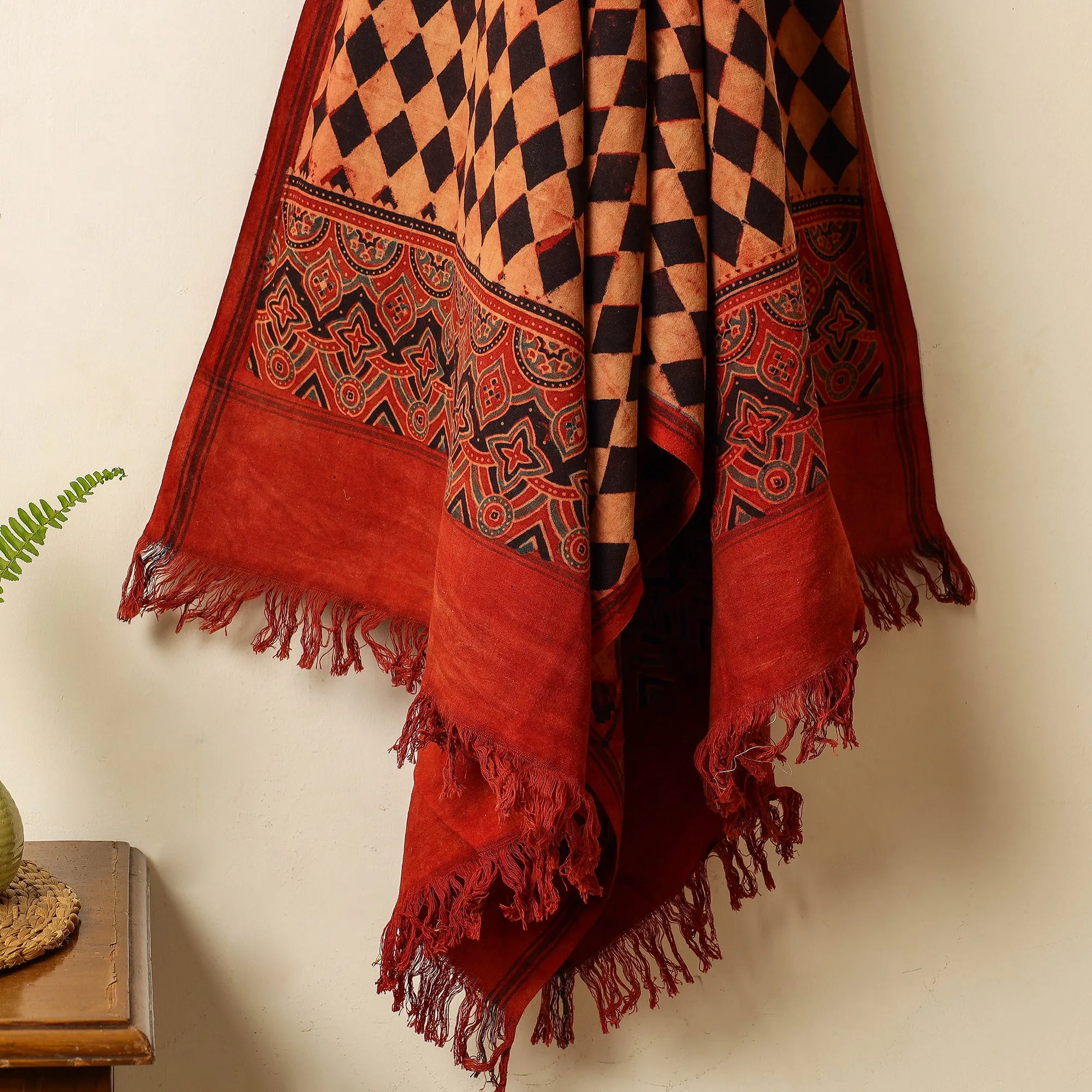 Ajrakh Block Printed Handloom Cotton Towel