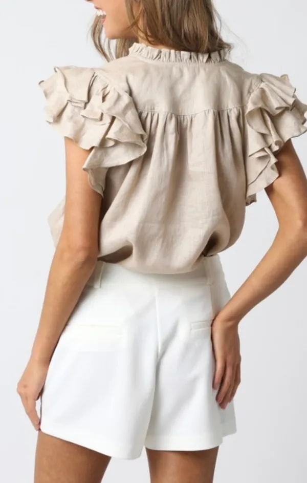 Amelia Flutter Sleeve Blouse