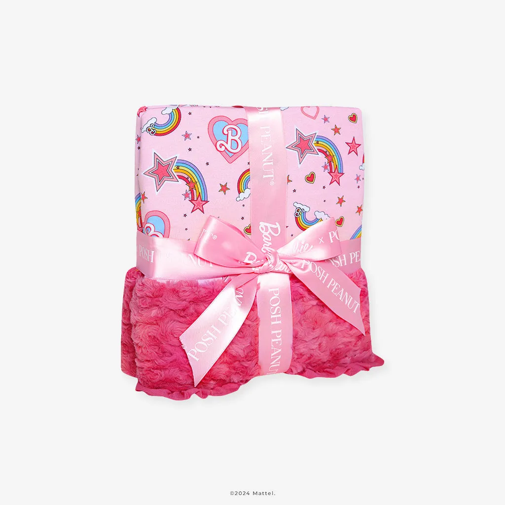 Barbie Star Power Minky Ruffled Luxette Patoo Blanket