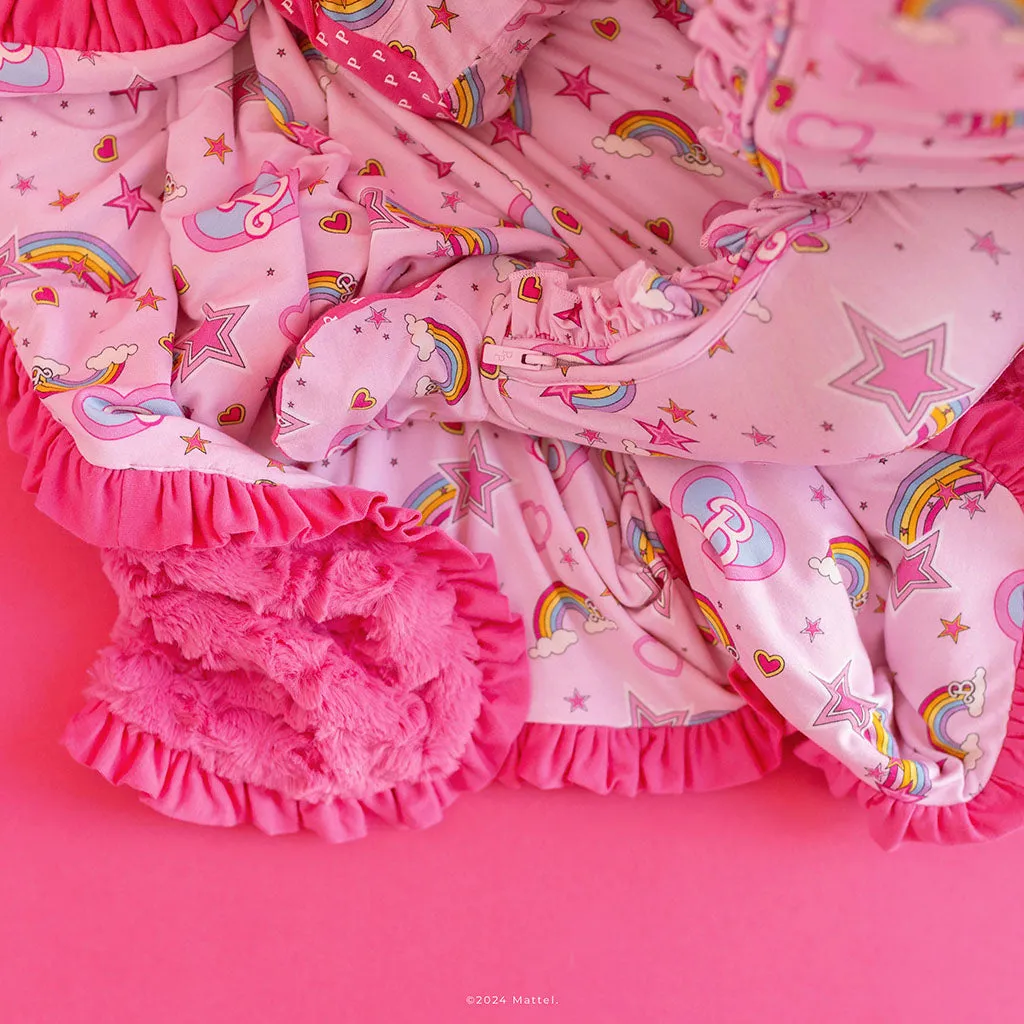 Barbie Star Power Minky Ruffled Luxette Patoo Blanket