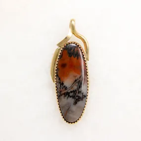 Breathtaking Agate in Gold Modernist Pendant