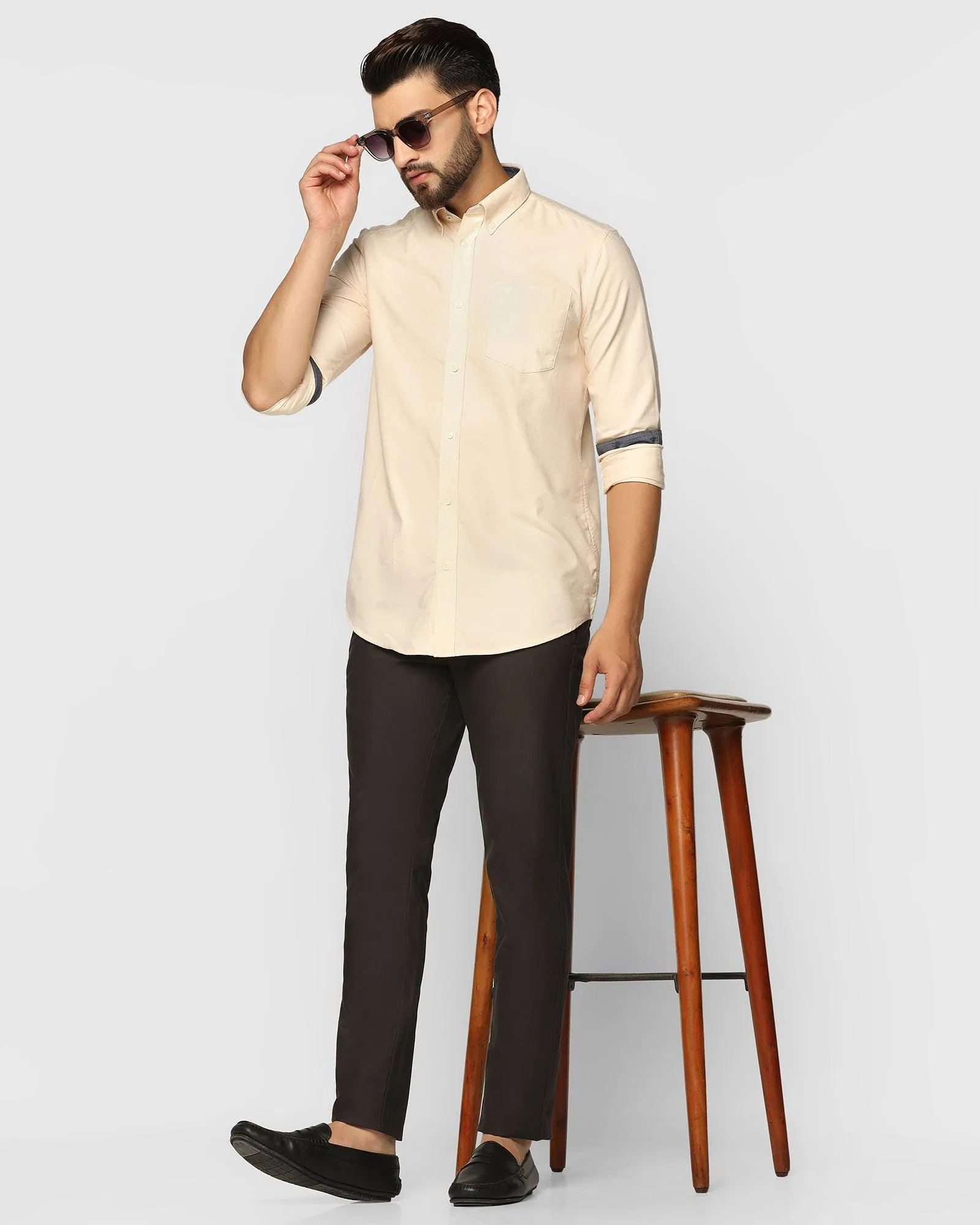 Casual Brown Solid Shirt - Tonic