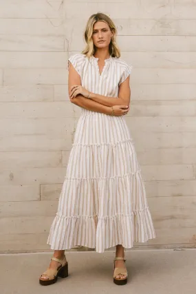 Claire Striped Maxi Dress in Taupe - FINAL SALE