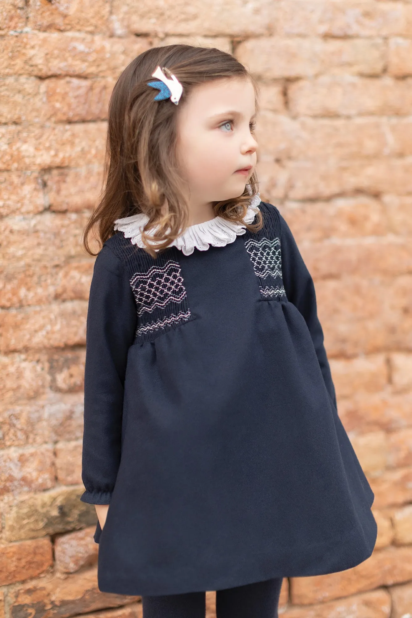 Dress - Navy smocked