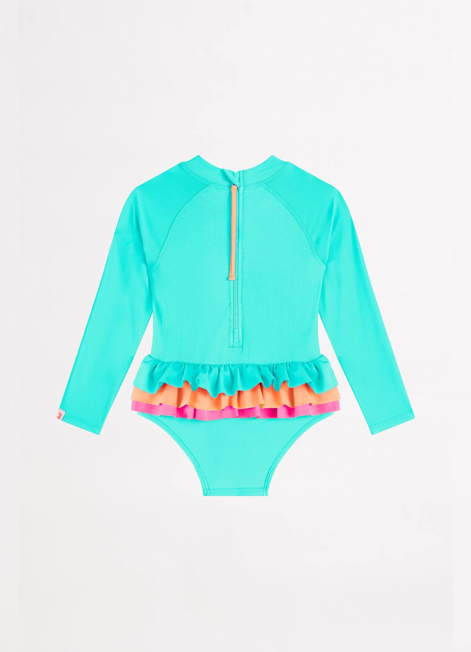 Essential Girls Colour Blocked Paddlesuit - Splash