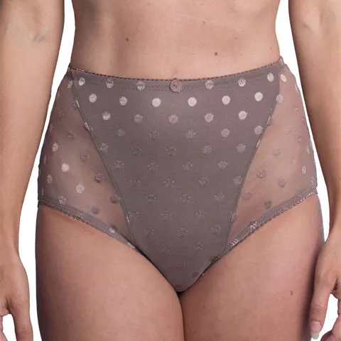 Fit Fully Yours Carmen Polka Dot High Rise Brief Taupe