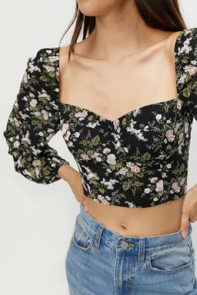 FLORAL PUFF SLEEVE TOP