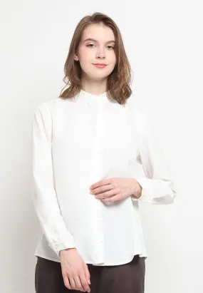 Frill Trimmed Long Sleeve Blouse