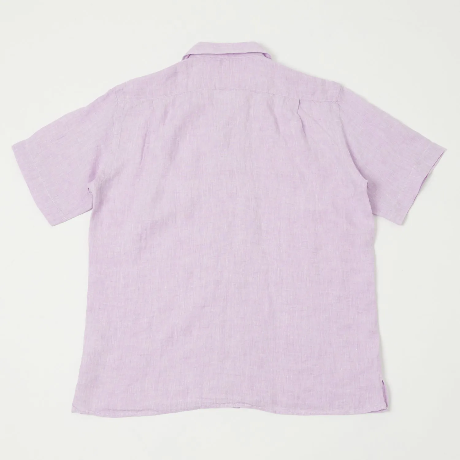 Hartford 'Palm' Camp Collar Linen Shirt - Violet