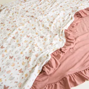 Kelcie & Dusty Rose Ruffled Luxe Patoo Blanket