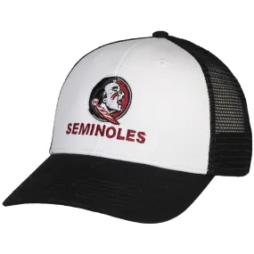 Legacy Seminole Logo Seminoles Adjustable Trucker Cap - White/Black