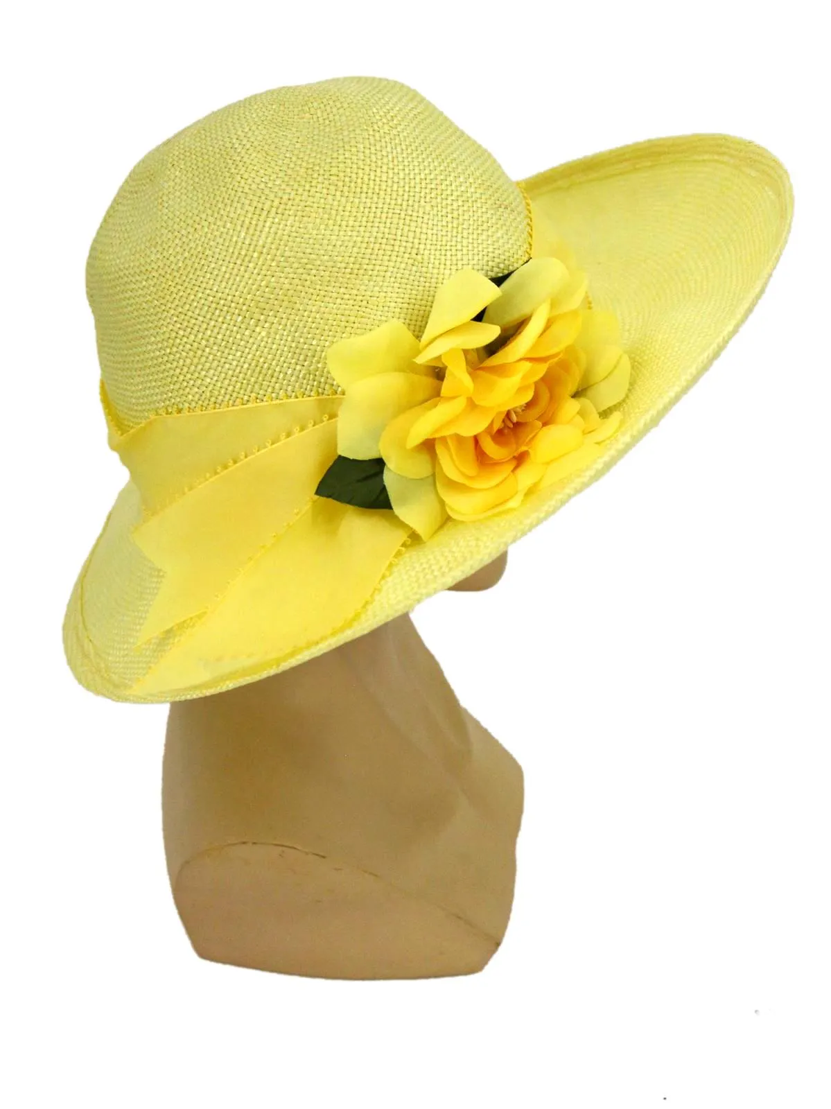 Lemon Yellow 1970s Vintage Straw Hat