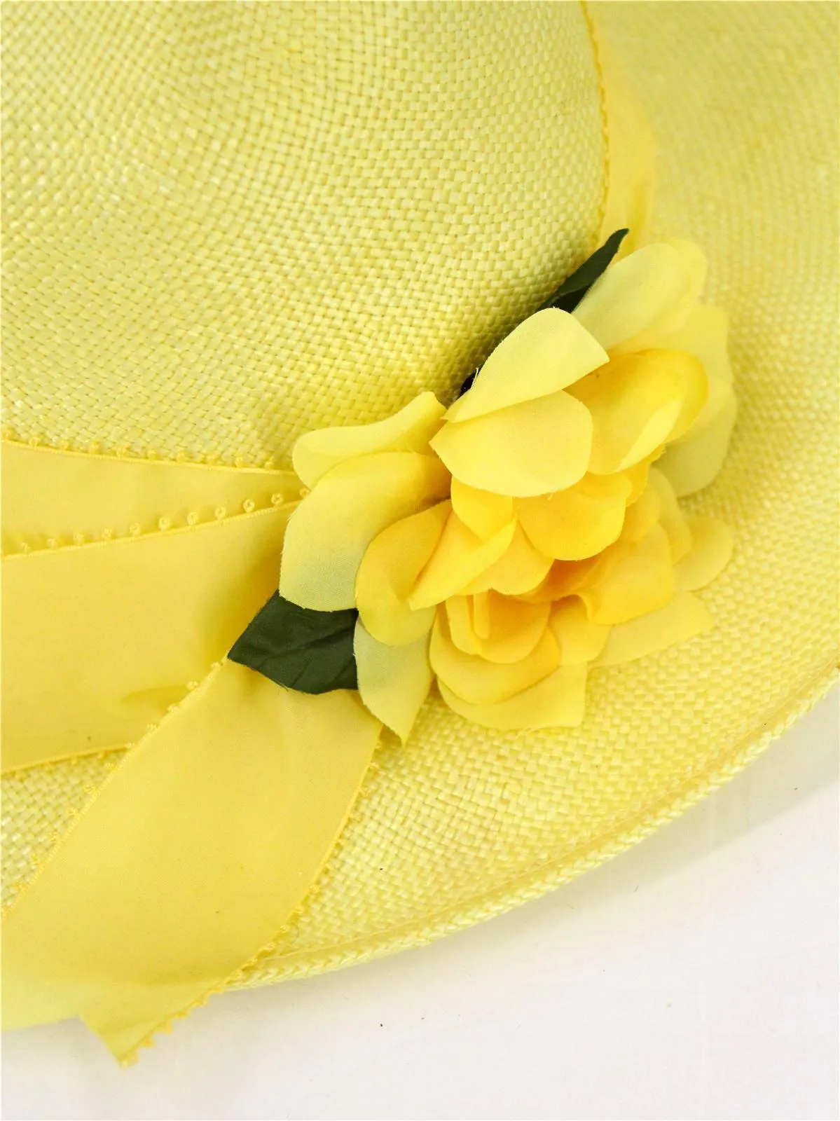 Lemon Yellow 1970s Vintage Straw Hat