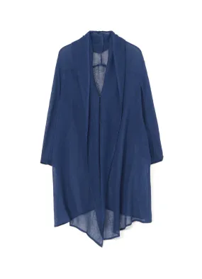 LENO CLOTH SHAWL COLLAR LONG CARDIGAN