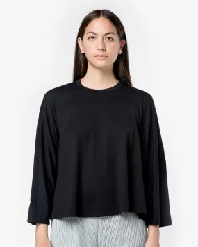 L/S Side Ruffle Top in Black