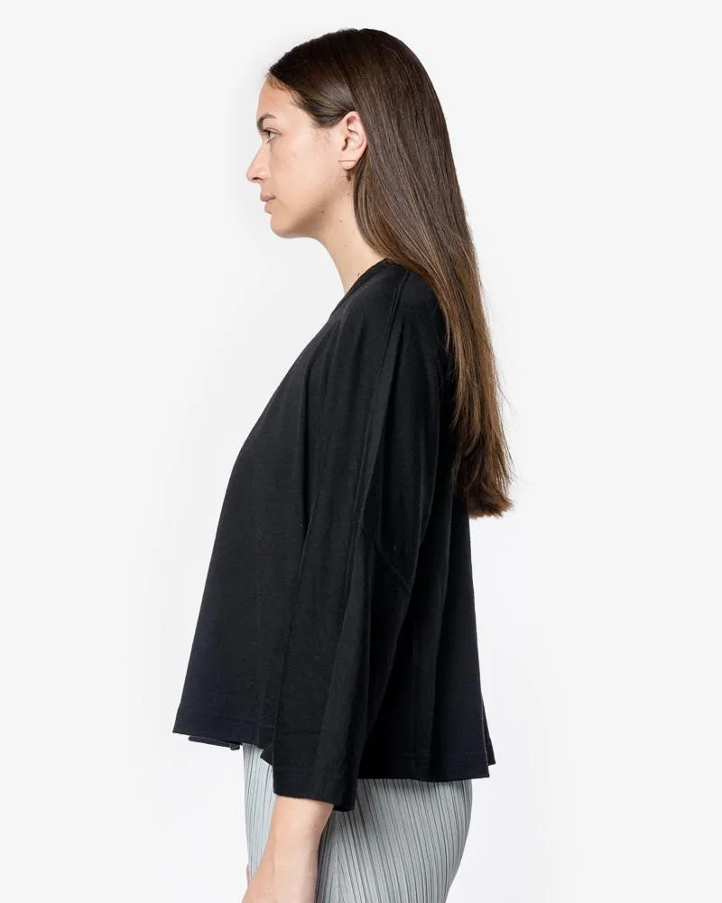 L/S Side Ruffle Top in Black