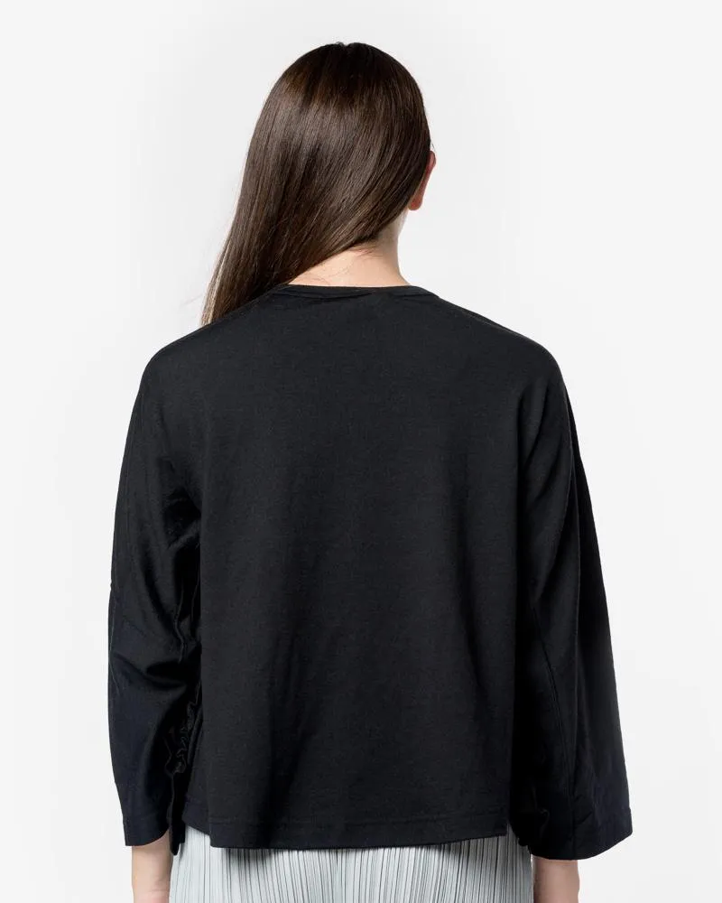 L/S Side Ruffle Top in Black