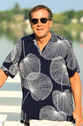 Men's Panama Shirt / Navy Palm