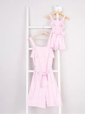 Mom & Me Pink Polka Dot Ruffle Romper