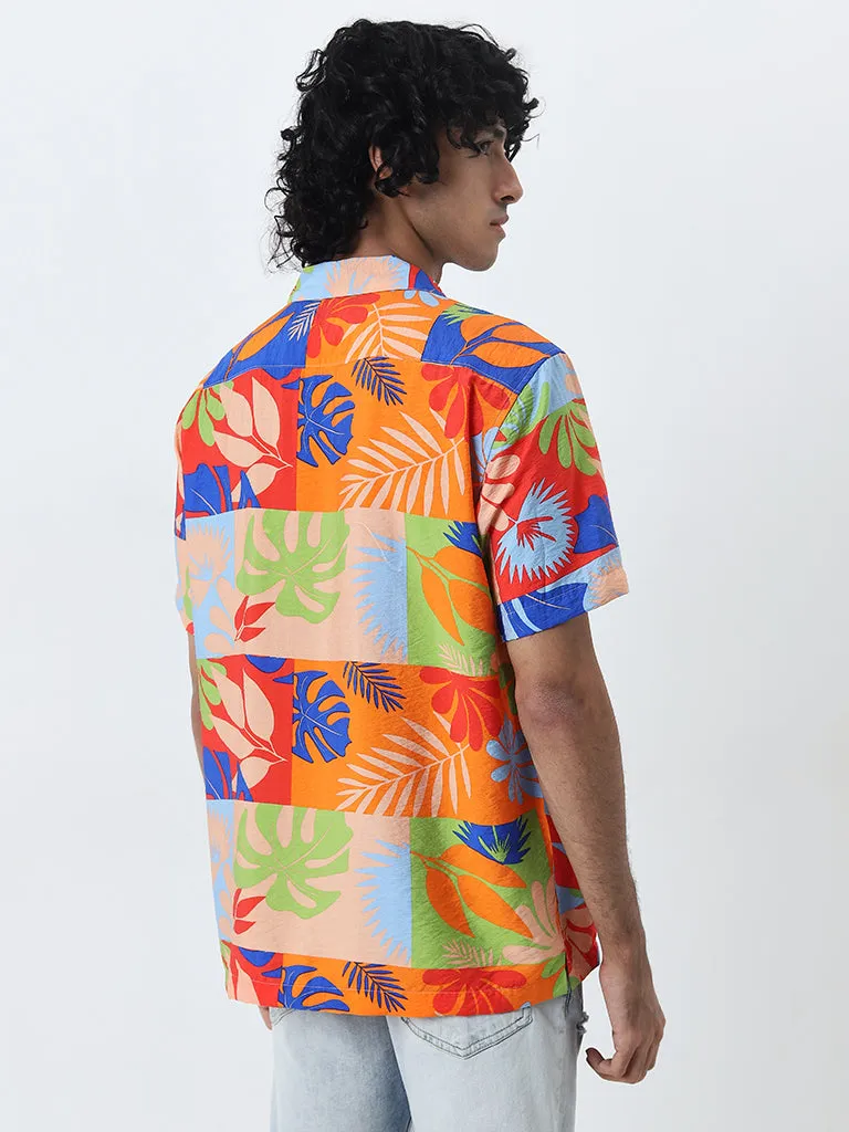 Nuon Multicolour Foliage Printed Relaxed-Fit Shirt