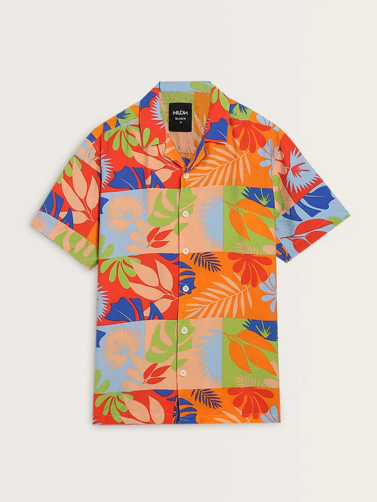 Nuon Multicolour Foliage Printed Relaxed-Fit Shirt