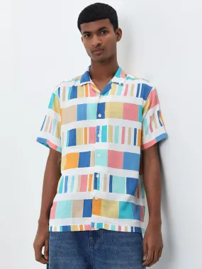 Nuon Multicolour Geometric Design Relaxed Fit Shirt