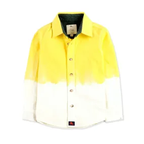 Ombre Dyed Yellow White Shirt