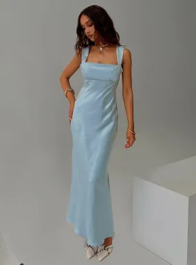 Radioactive Bias Cut Maxi Dress Ice Blue