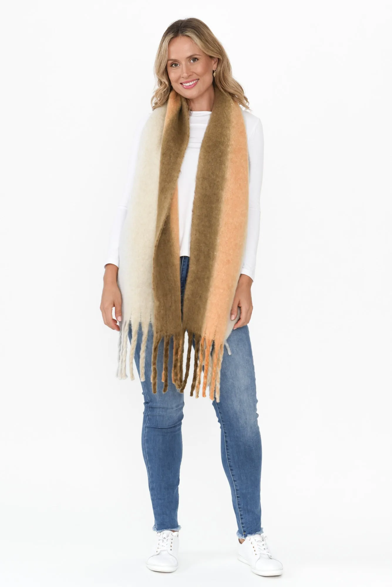 Rizzo Mustard Tassel Scarf