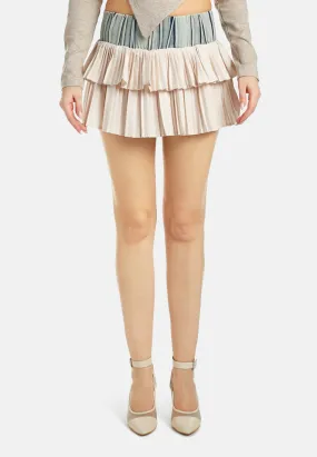 Ruffle Two-Tone Mini Skirt by RUW