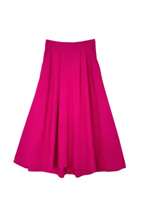 SAMPLE - Flat Front Everyday Skirt - Fuschia Dot