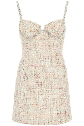 SELF PORTRAIT tweed sheath dress with crystal