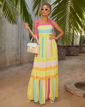 Sweet Summertime Bold Striped Maxi Dress