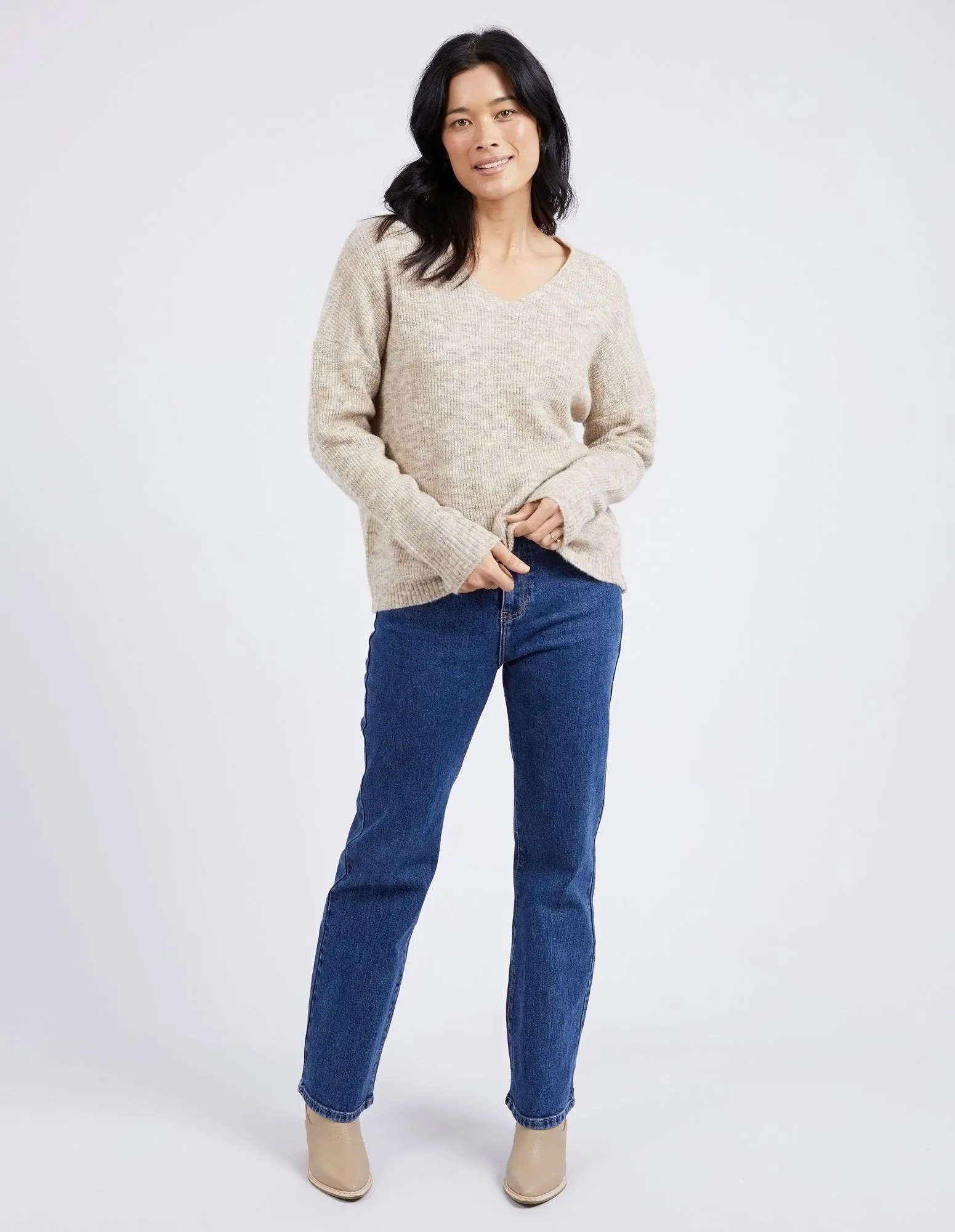 Verity V Neck Knit Oatmeal